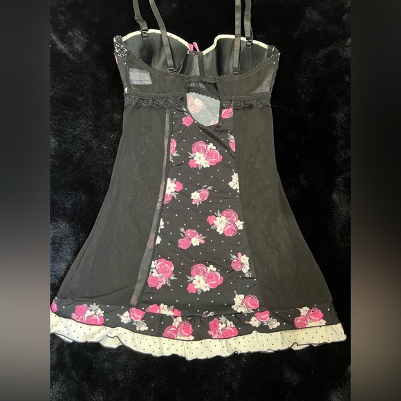 Jessica Simpson Floral & Polka Dot Babydoll Slip Dress - Size Small - Picture 9 of 10